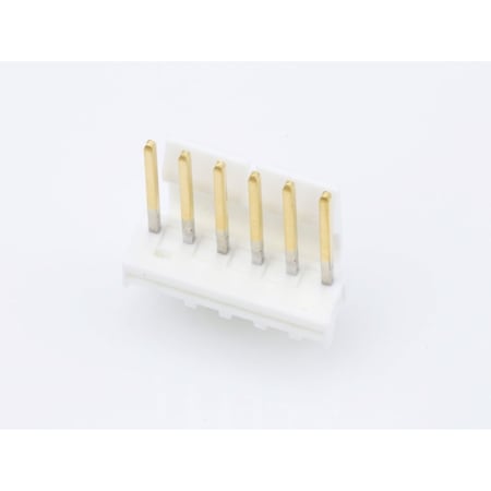 Molex Board Connector, 6 Contact(S), 1 Row(S), Male, Straight, Solder Terminal, Locking, White Insulator,  417910853